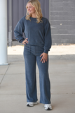 Soft corduroy women’s lounge set (denim color) 