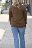 Brown quilted pullover top