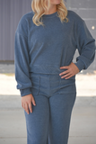 Soft corduroy women’s lounge set (denim color) 