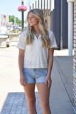 Ivory crochet lace shirt 