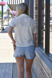 Ivory crochet lace shirt 