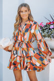 Burgess Print Balloon Sleeve Dress