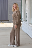 Soft corduroy women’s lounge set (khaki color) 