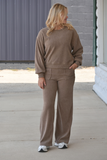 Soft corduroy women’s lounge set (khaki color) 