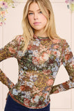 Kennedy Semi Sheer Floral Mesh Top