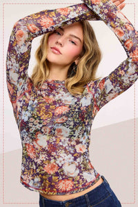 Kennedy Semi Sheer Floral Mesh Top