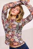 Kennedy Semi Sheer Floral Mesh Top