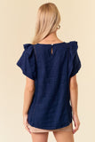 Macie Ruffle Linen Top