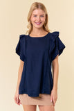 Macie Ruffle Linen Top