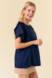 Macie Ruffle Linen Top