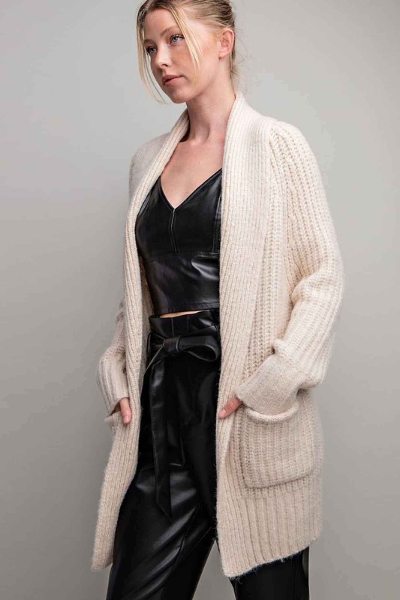 Madison tunic length open cardigan urbanity online and boutique