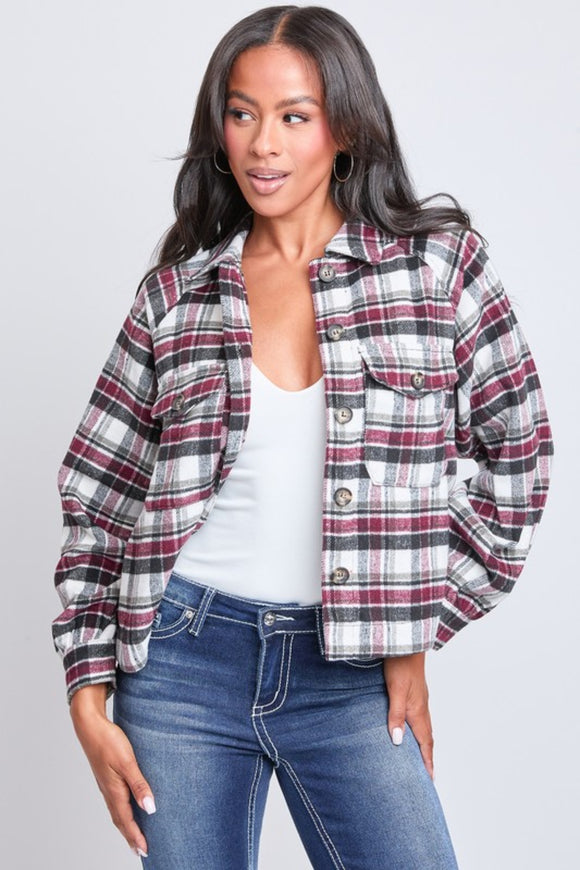 Mae Boxy-Fit Plaid Shacket