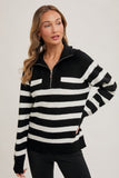 Ravenna Striped Half Zip Sweater