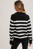 Ravenna Striped Half Zip Sweater