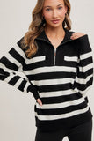 Ravenna Striped Half Zip Sweater