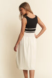 Black and cream zip up sleeveless dress