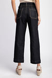 Black cropped straight leg jeans 