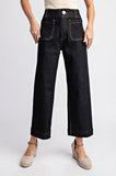 Black cropped straight leg jeans 